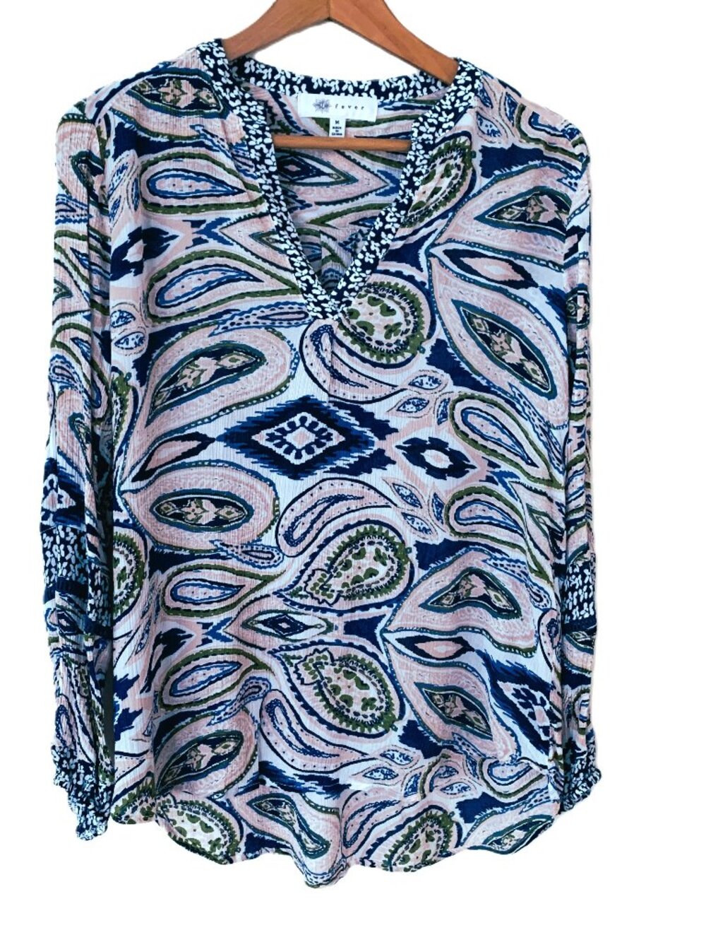 Fever Boho Paisley Tunic Top Size Medium